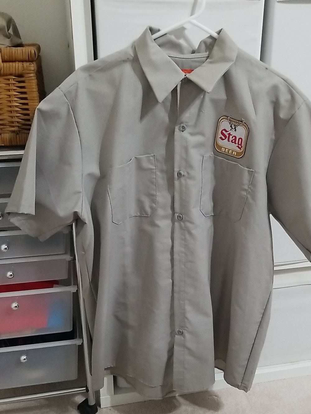 Vintage and Retro Short Sleeve Stag Beer Work Shirt